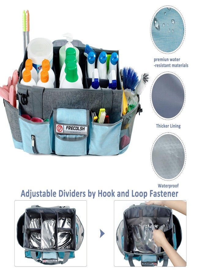 FRECOLSH Large Cleaning Caddy for Cleaning Suppliers Organizer,15" Storage Organizer for House Clean Essential, Wearable Cleaing Bag, Storage Caddy for Housekeeping - Image 2