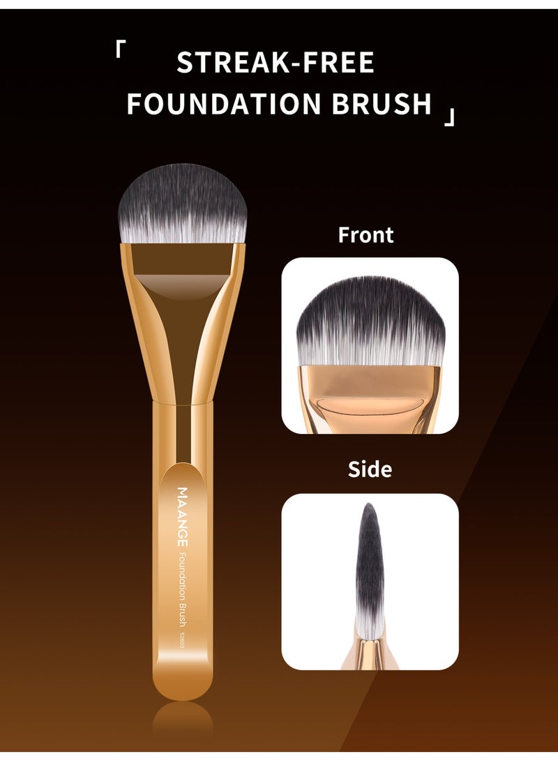 MAANGE 1-Piece Foundation Makeup Brush Tongue-shaped Brush,Cosmetic Brush, for Creamy, Powdery or Liquid Foundation,Gold - Image 5