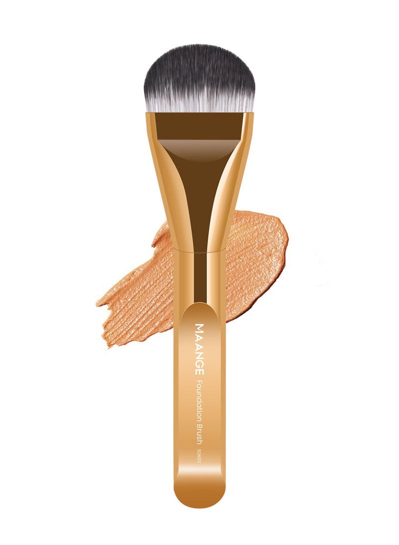 MAANGE 1-Piece Foundation Makeup Brush Tongue-shaped Brush,Cosmetic Brush, for Creamy, Powdery or Liquid Foundation,Gold - Image 1
