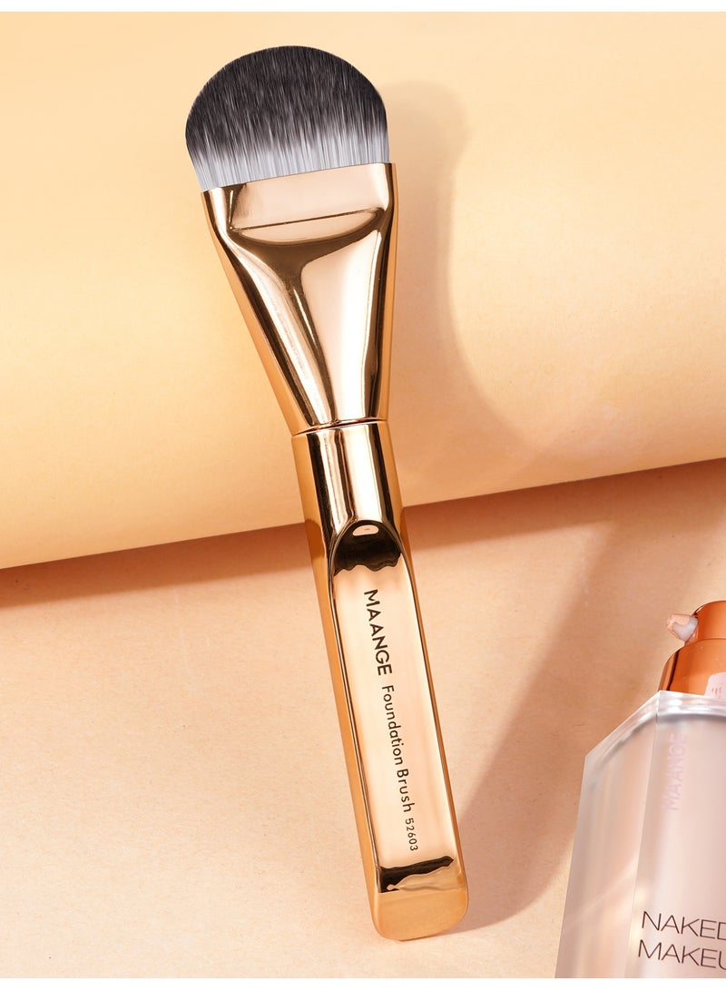 MAANGE 1-Piece Foundation Makeup Brush Tongue-shaped Brush,Cosmetic Brush, for Creamy, Powdery or Liquid Foundation,Gold - Image 2