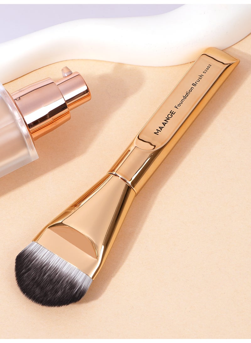 MAANGE 1-Piece Foundation Makeup Brush Tongue-shaped Brush,Cosmetic Brush, for Creamy, Powdery or Liquid Foundation,Gold - Image 3