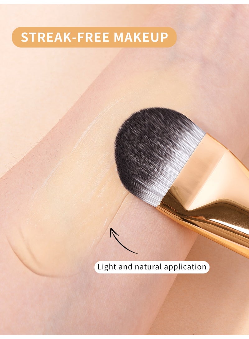 MAANGE 1-Piece Foundation Makeup Brush Tongue-shaped Brush,Cosmetic Brush, for Creamy, Powdery or Liquid Foundation,Gold - Image 3