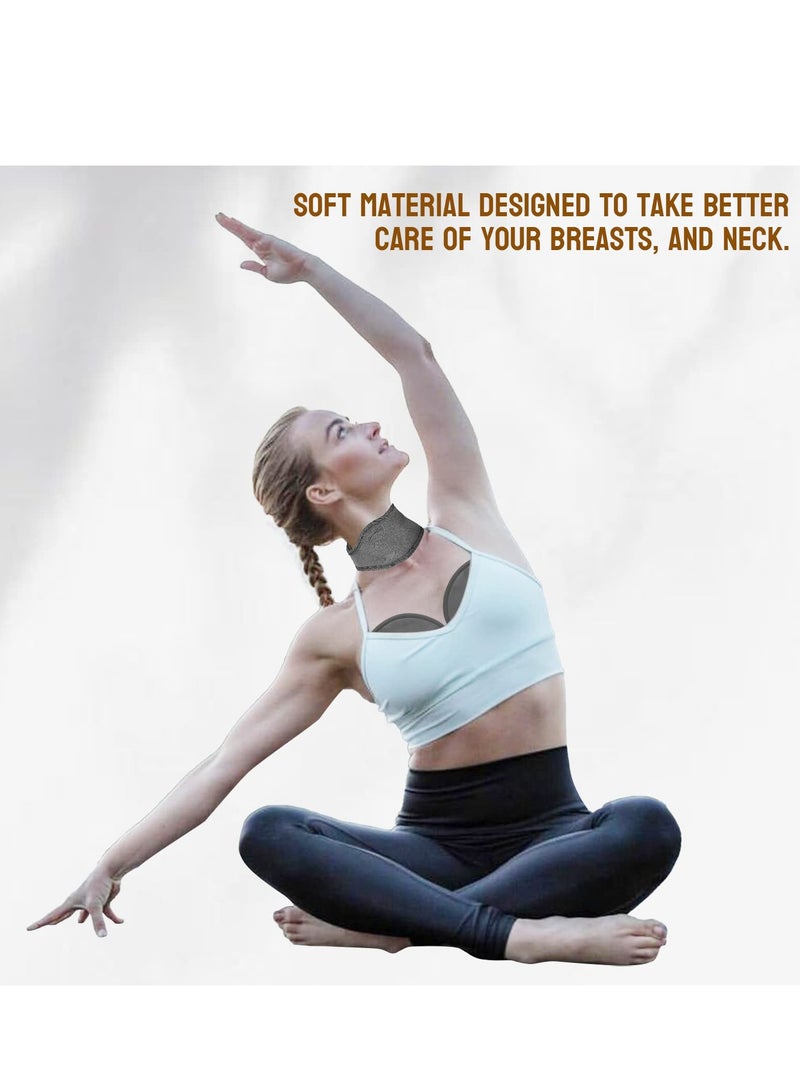 عربست مجموعة عبوات زيت الخروع، عبوة زيت الخروع العضوية المصنوعة من الفانيلا الصوفية للخصر والرقبة والثديين، مع حزام قابل للتعديل وجيب، عبوات زيت الخروع القابلة لإعادة الاستخدام لإزالة السموم من الكبد (مجموعة رمادية) - Image 5