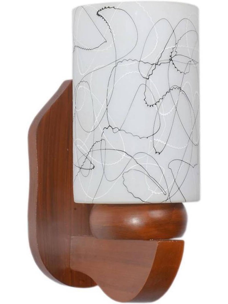 Somil Brown Wooden Wall Lamp with Hand Decorated Colorful Glass Shade | Vintage Style Indoor Wall Light | Decorative Lamp for Living Room, Bedroom, Hallway, Café & Restaurant – 19 x 27 x 30 cm - Image 5