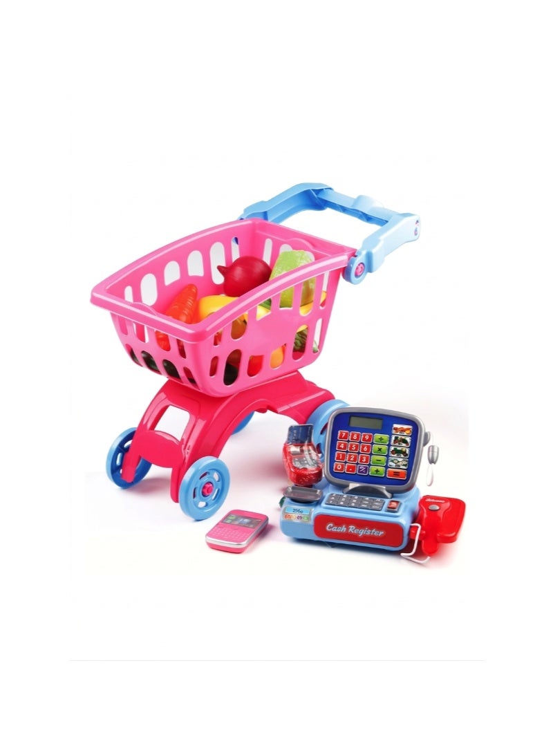 Lima Kids Shopping Play Set with Cash Register & Shopping Cart – 36 Pieces - Image 1