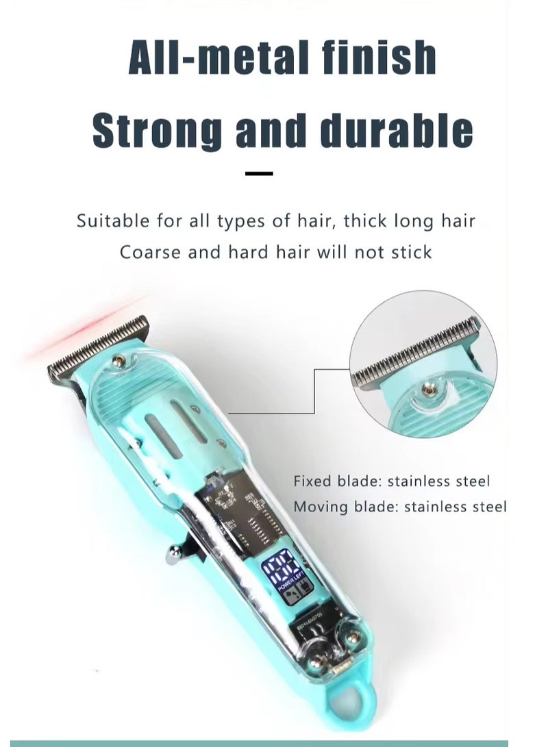 برايم بي جافاودان ماكينة حلاقة احترافية لاسلكية لشعر الرأس واللحية للرجال – مجموعة تهذيب مقاومة للماء مزودة بشفرة على شكل T، وشاشة LED، وشفرات قابلة للتعديل، وبطارية قابلة لإعادة الشحن بسعة 1200 مللي أمبير. - Image 5