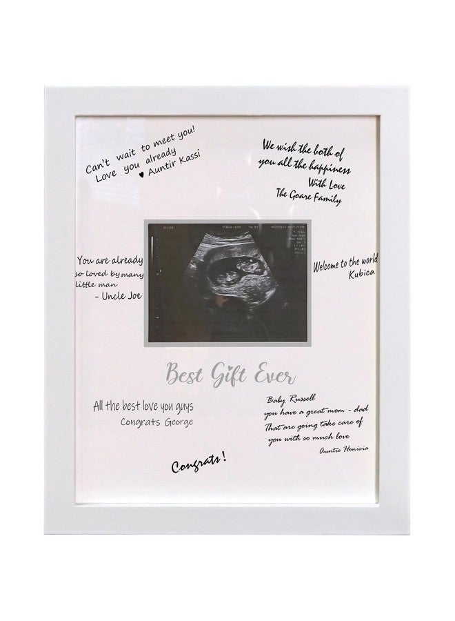 HAMUIERS Sonogram Signature Frame Guest Book, Ultrasound Picture Keepsake Frame, Baby Shower Guest Book Alternatives, Gift for Expecting Moms, White - Image 1