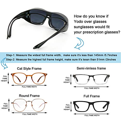 yodo Fit Over Glasses Sunglasses with Polarized Lenses for Men and Women,Black - Image 5