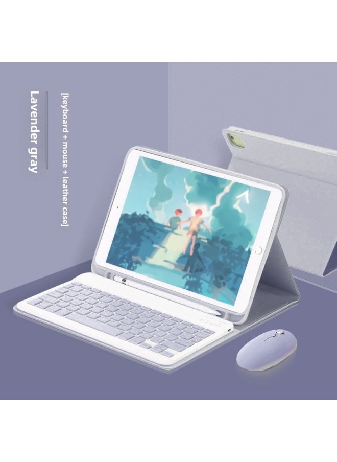 Generic For IPad10 Generation Protective Case Magnetic Suction With Pen Slot Pro11 Bluetooth Keyboard Mouse 9 Generation Tablet Protective Case-Color:Lavender-Leather Case Keyboard Mouse-Applicable Model:iPad 10 Generation 10.9 "(2022)  - Image 1