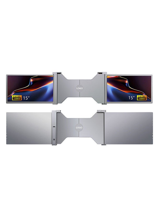 Generic - 15 inch Portable Triple-screen Monitor Laptop Expansion Screen 1920*1080 Resolution Easy Installation for 15-17 inch Laptop - Image 1