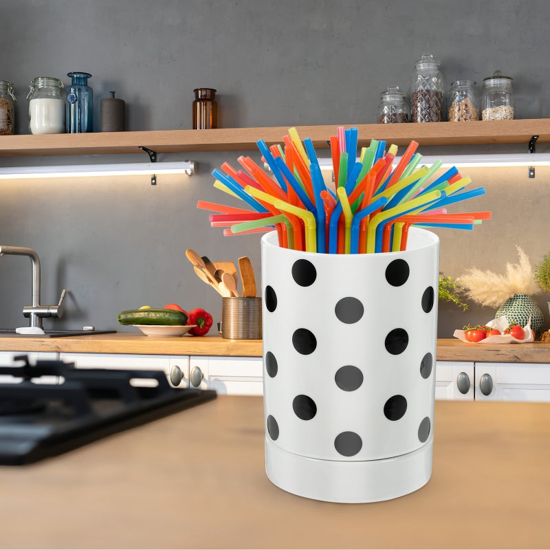 Ceramic Chopstick Bucket Countertop Cutlery Draining Holder Detachable Silverware Holder - Image 4
