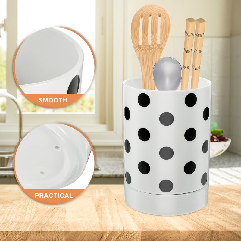 Ceramic Chopstick Bucket Countertop Cutlery Draining Holder Detachable Silverware Holder - Image 5