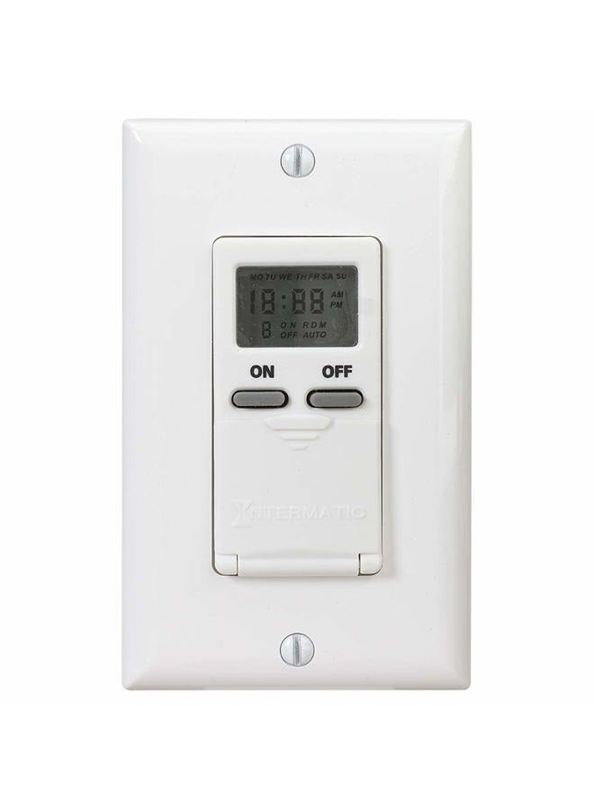 Intermatic EI500WC 7-Day Single-Pole Digital Time Switch, White - Image 1