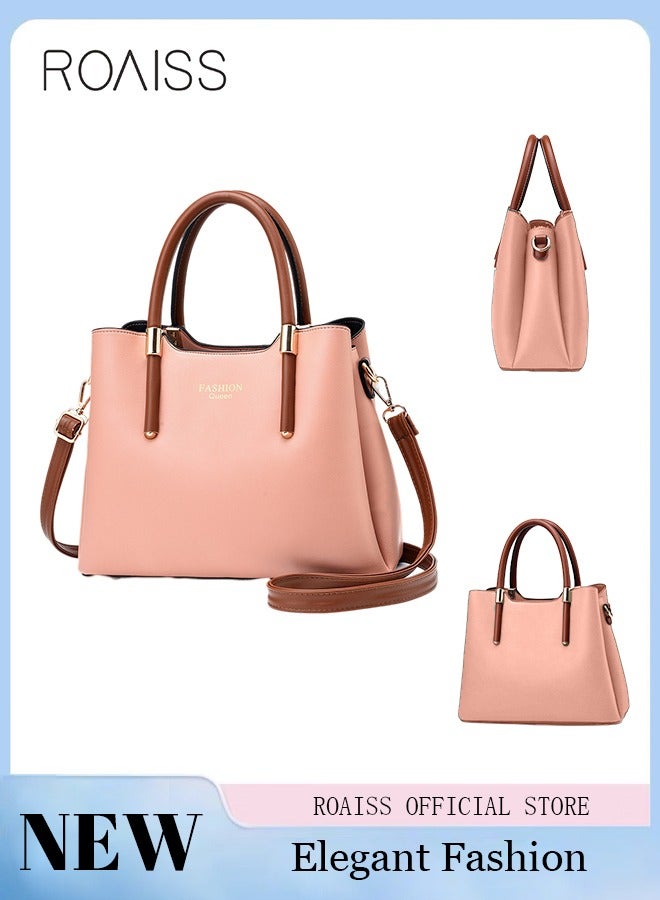 roaiss Retro Elegant Handbag Advanced Leather Unique Chic All-match Large Capacity One Shoulder/Crossbody Messenger Bag for Women/Mother/Girl Friend Gift - Image 1