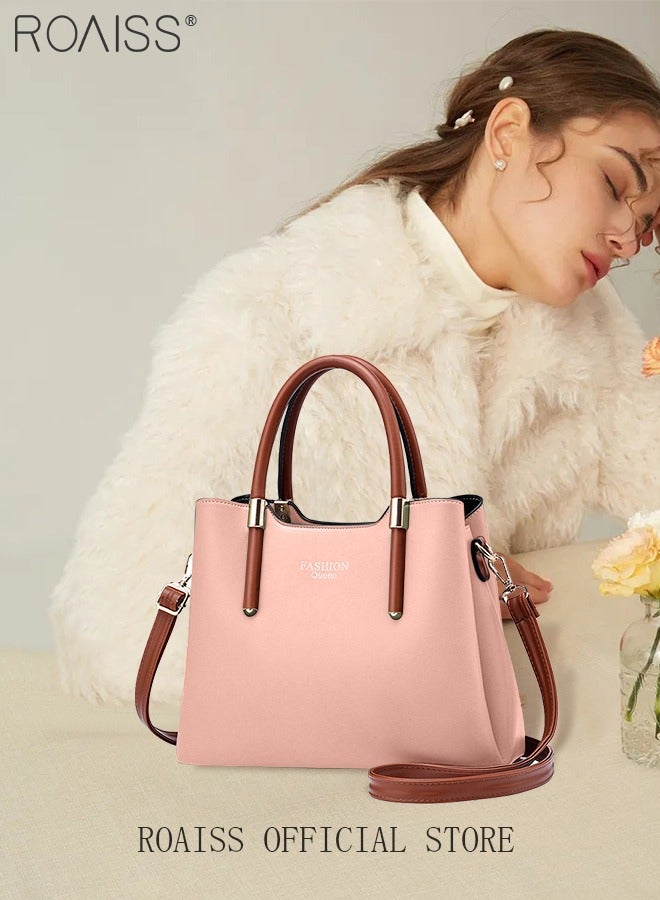roaiss Retro Elegant Handbag Advanced Leather Unique Chic All-match Large Capacity One Shoulder/Crossbody Messenger Bag for Women/Mother/Girl Friend Gift - Image 2