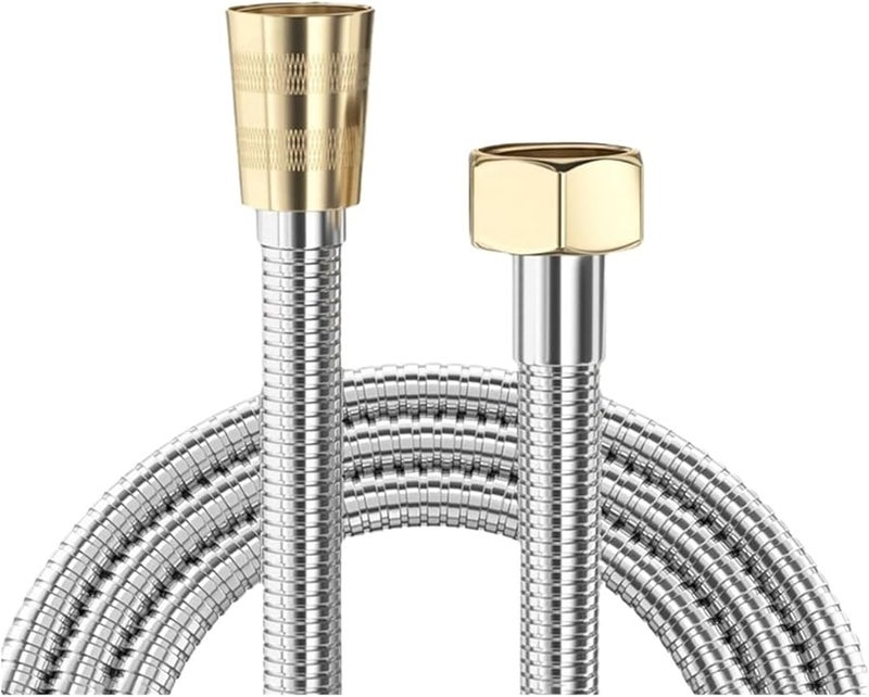 خرطوم دش محمول مضاد للتشابك 2 متر مع تركيبات أنابيب غطاء نحاسي - Image 2