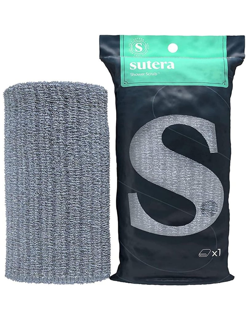 SUTERA - Exfoliating Shower Towel, Premium Japanese Scrub Wash Cloth, Deep Cleanse for Body Face, Microabrasion Duo Fibers Durable Quick Drying, Asian Spa Skin Care Bath Washclose, Extra Long Design - Image 1