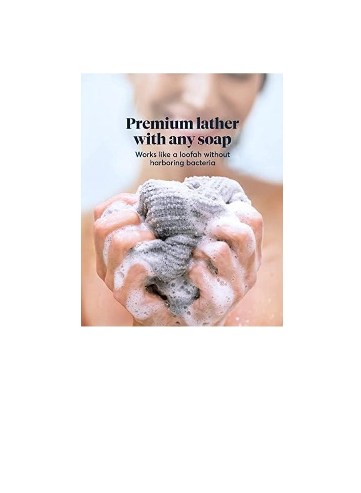 SUTERA - Exfoliating Shower Towel, Premium Japanese Scrub Wash Cloth, Deep Cleanse for Body Face, Microabrasion Duo Fibers Durable Quick Drying, Asian Spa Skin Care Bath Washclose, Extra Long Design - Image 4