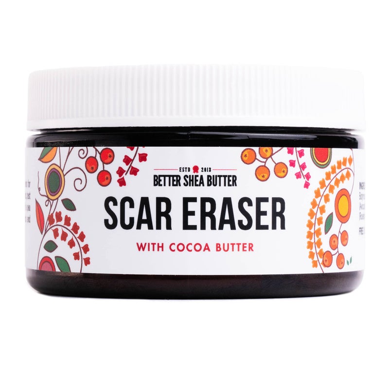 Better Shea Butter Scar Eraser Balm - Cocoa Butter Cream for Stretch Marks and Dark Spots, Burns, Old Scars - Acne Scars - Designed w Zero Synthetic Ingredients, 4 oz - Image 1