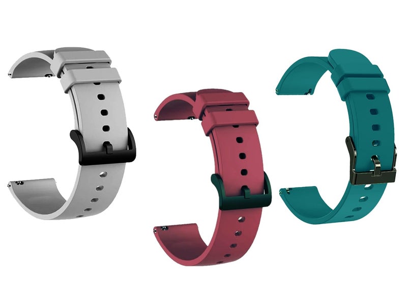 IIK COLLECTION 22mm Metal Strap and Silicone Strap for Smart Watches| combo pack of strap Compatible with Noise, Boat Xtend, Pebble, Boat, Boat Flash, Noise Color fit,Ultra Smart Watch & All Watches - Image 1