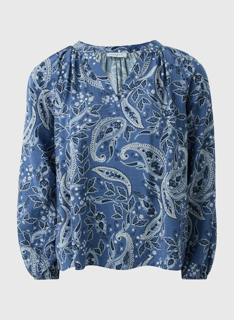 Matalan Blue Blue Paisley Pop Over Blouse for Women | Best Price UAE