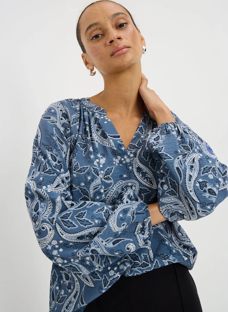ماتلان بلوزة بوب أوفر بنقشة بيزلي زرقاء