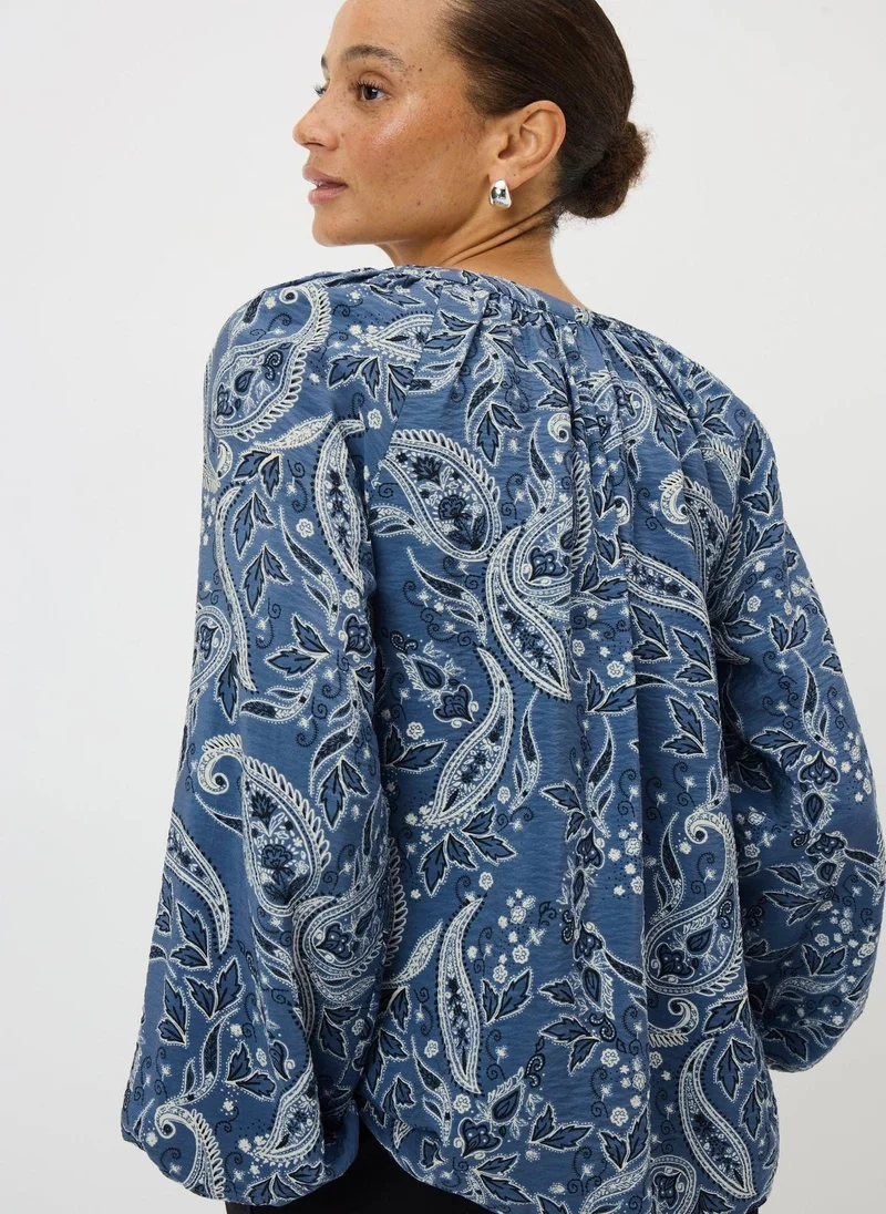 Matalan Blue Blue Paisley Pop Over Blouse for Women | Best Price UAE