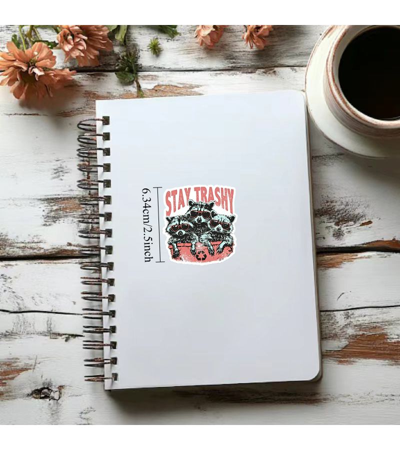 PVC Water Bottle Stickers Funny Cute Laptop Decals Set - Image 2