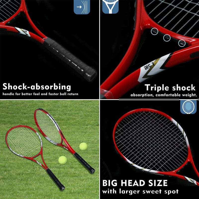 Layway Tennis Rackets 2 Players Recreational for Beginners,Pre-Strung 27 Inch Light Adult Racquet Set for Women Men with Tennis Balls,Overgrips and Carry Bag - Image 5