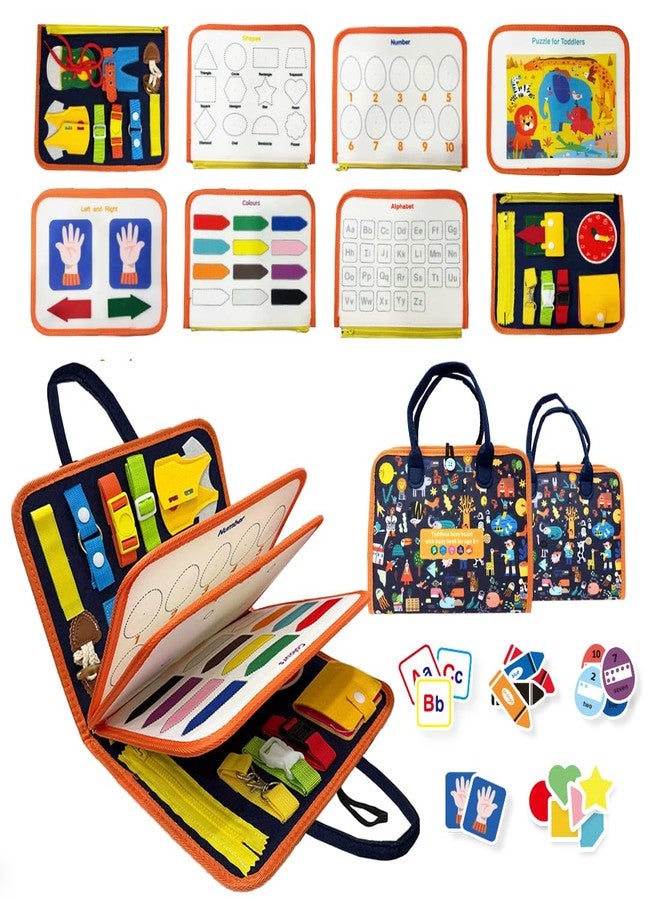 Wembley Busy Board Activity Binder Interactive Sensory Educational Toy for Toddlers Supports Fine Motor Skills & Creativity with Activities Soft Felt Busy Binder Birthday Gift,Animals,Multicolor - Image 1