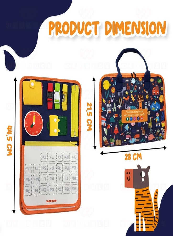 Wembley Busy Board Activity Binder Interactive Sensory Educational Toy for Toddlers Supports Fine Motor Skills & Creativity with Activities Soft Felt Busy Binder Birthday Gift,Animals,Multicolor - Image 4