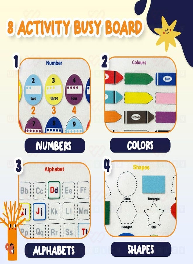 Wembley Busy Board Activity Binder Interactive Sensory Educational Toy for Toddlers Supports Fine Motor Skills & Creativity with Activities Soft Felt Busy Binder Birthday Gift,Animals,Multicolor - Image 2