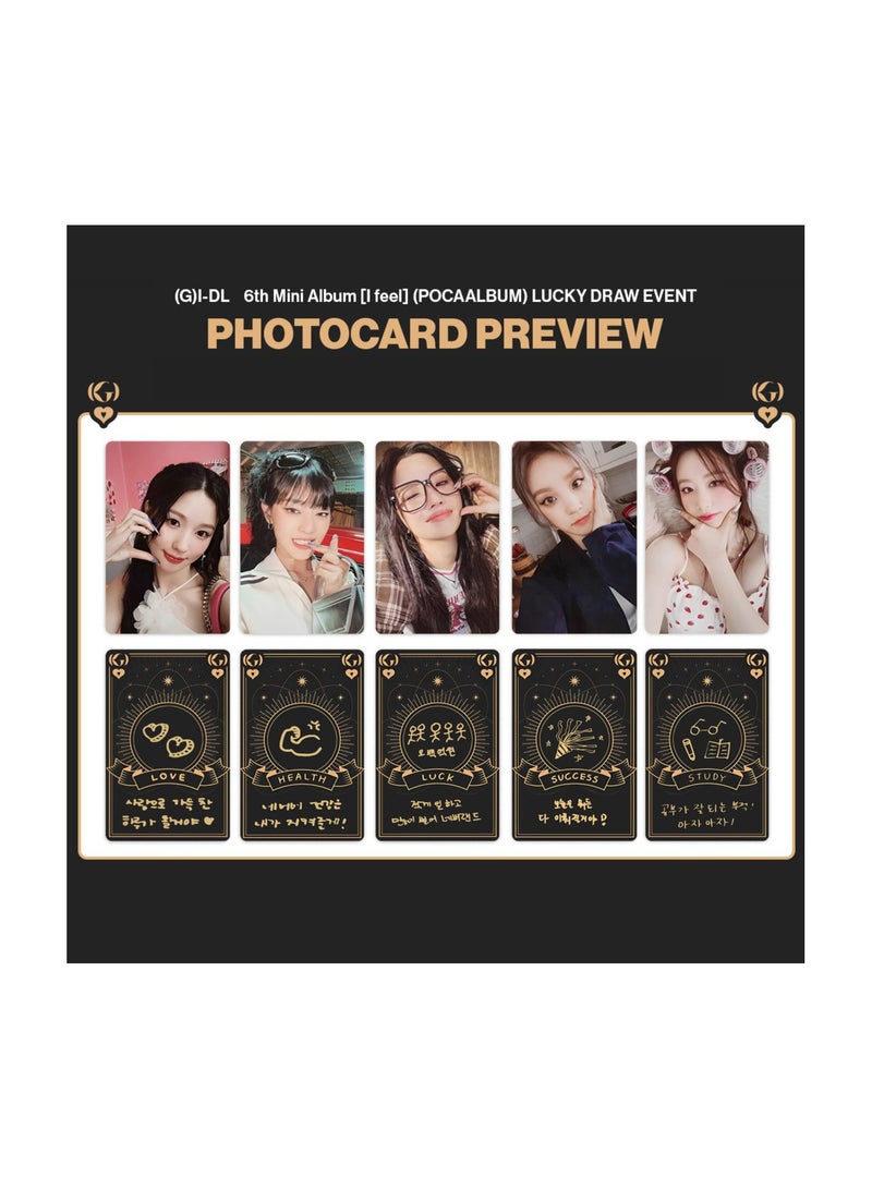 NIBEMINENT 5 Pcs Kpop (G)I-DLE FEEL Lomo Cards Card For Fans Collection Gifts