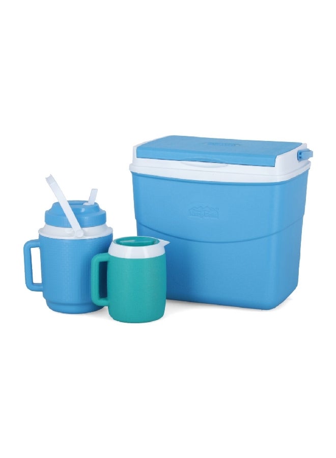 Keep Cold 3-Piece Durable Insulated Thermal Camping Ice Chest Combo Set Blue 20 L - Image 5