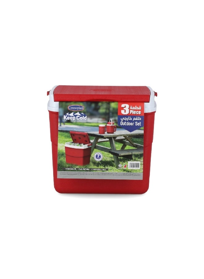 Keep Cold 3-Piece Durable Insulated Thermal Camping Ice Chest Combo Set Blue 20 L - Image 3