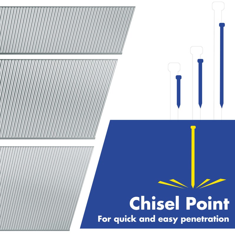 WORKPRO مسامير براد WORKPRO 18 قياس، 2''، 1-1/4''، 3/4'' 6000 عدد مسامير براد عالمية للهواء المضغوط، مسدس براد كهربائي - Image 4