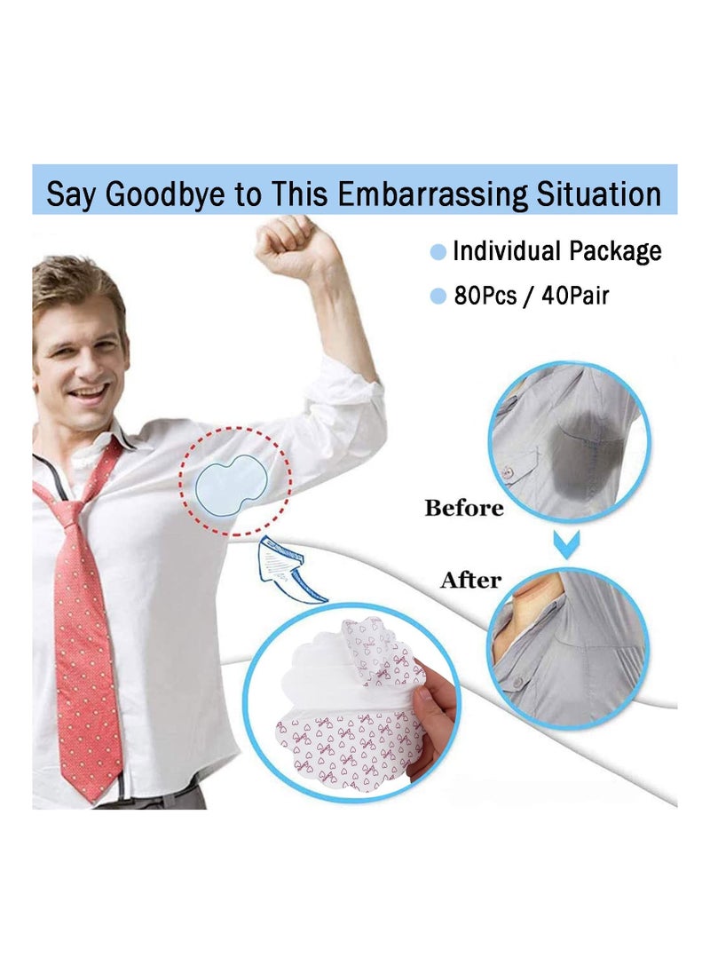 KASTWAVE - Underarm Sweat Pads, 80PCS Armpit Sweat Pads Disposable, Anti Sweat Pads Invisible Armpit Sheet Sweat Absorbing Pads Summer for Women and Men - Image 1