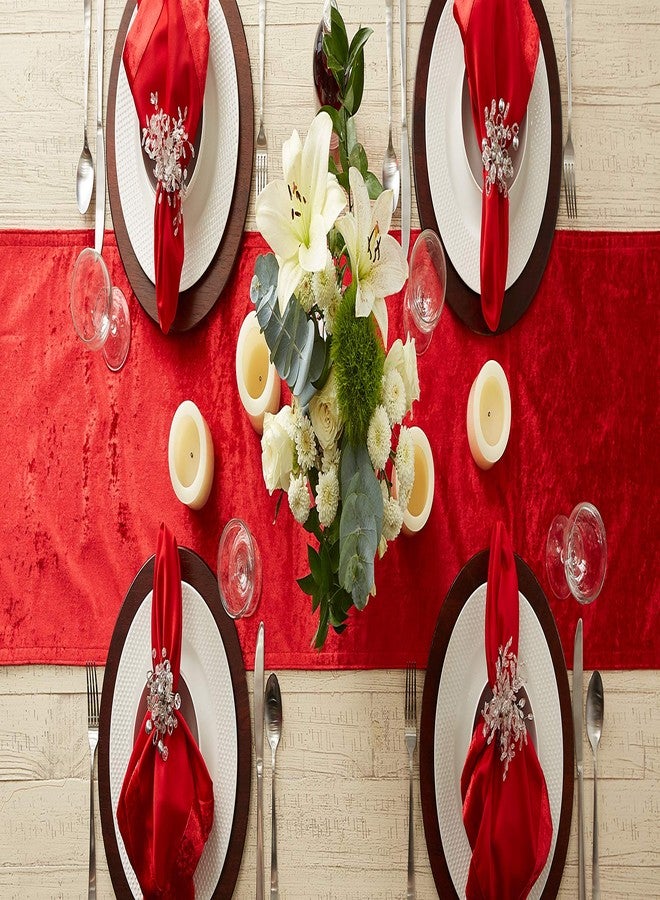 ديي مجموعة دي آي آي المخملية، مفرش طاولة، 14 × 72، أحمر - Image 2