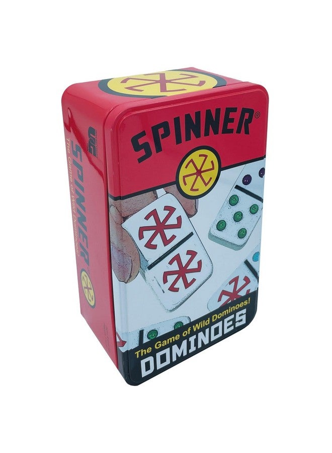 Front Porch Classics Spinner Colored Dot Dominoes Set On The Go Travel Storage Tin 2 To 8 Players Ages 8 To 99 - Image 1