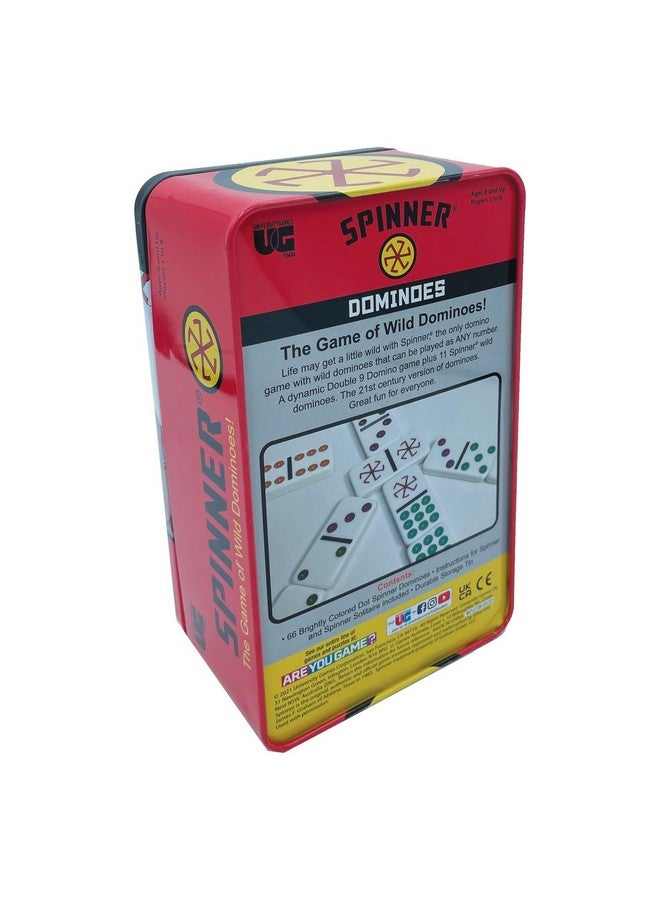 Front Porch Classics Spinner Colored Dot Dominoes Set On The Go Travel Storage Tin 2 To 8 Players Ages 8 To 99 - Image 2