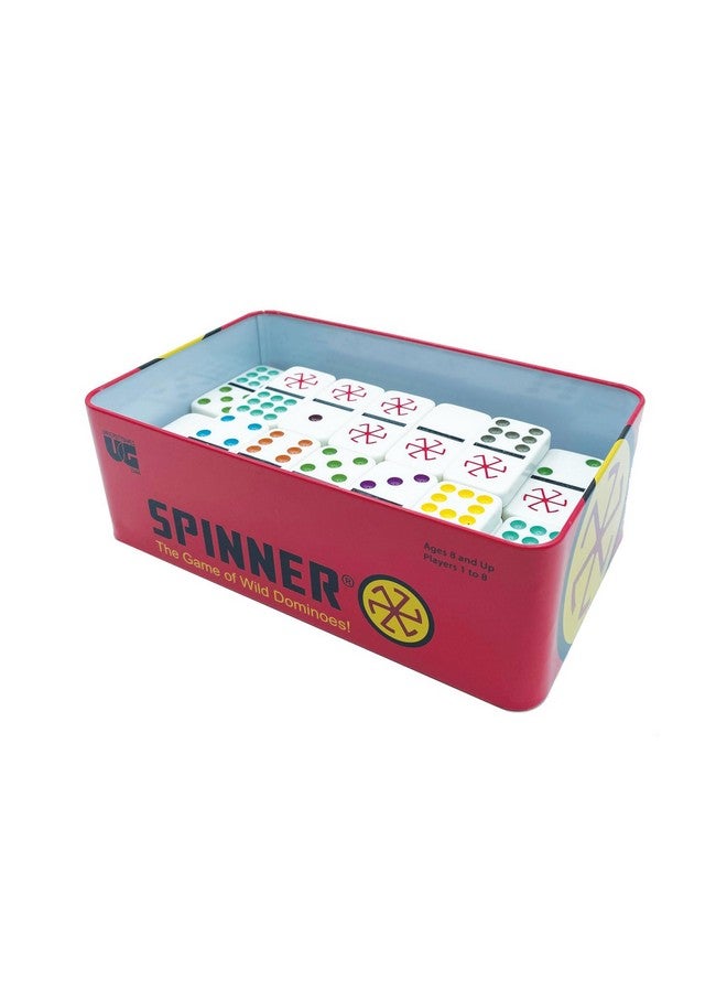 Front Porch Classics Spinner Colored Dot Dominoes Set On The Go Travel Storage Tin 2 To 8 Players Ages 8 To 99 - Image 3