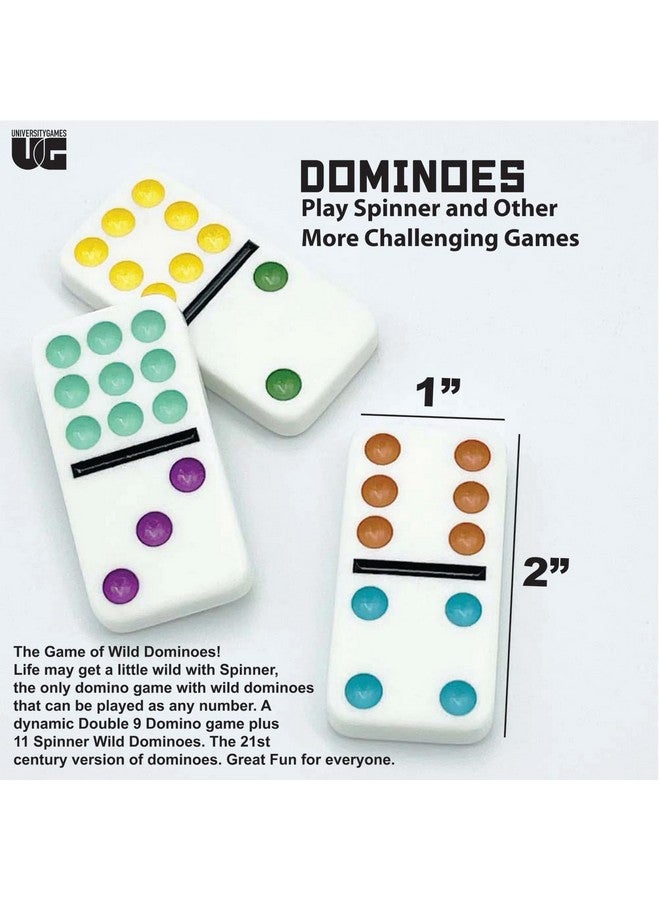Front Porch Classics Spinner Colored Dot Dominoes Set On The Go Travel Storage Tin 2 To 8 Players Ages 8 To 99 - Image 5