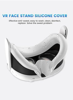 IINE VR Silicone Face Pad Cover and Anti-Leakage Nose Pad for Meta Quest 3 Original Headset Accessories, VR Face Cushion Pad Light Blocker for Oculus Quest 3 Headset (White))  - Image 2