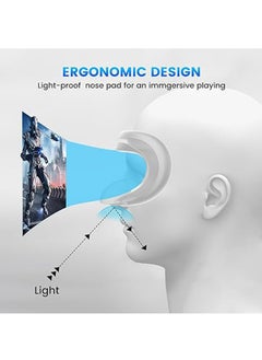 IINE VR Silicone Face Pad Cover and Anti-Leakage Nose Pad for Meta Quest 3 Original Headset Accessories, VR Face Cushion Pad Light Blocker for Oculus Quest 3 Headset (White))  - Image 4
