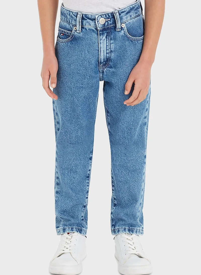 TOMMY HILFIGER Youth Mid Wash Straight Fit Jeans