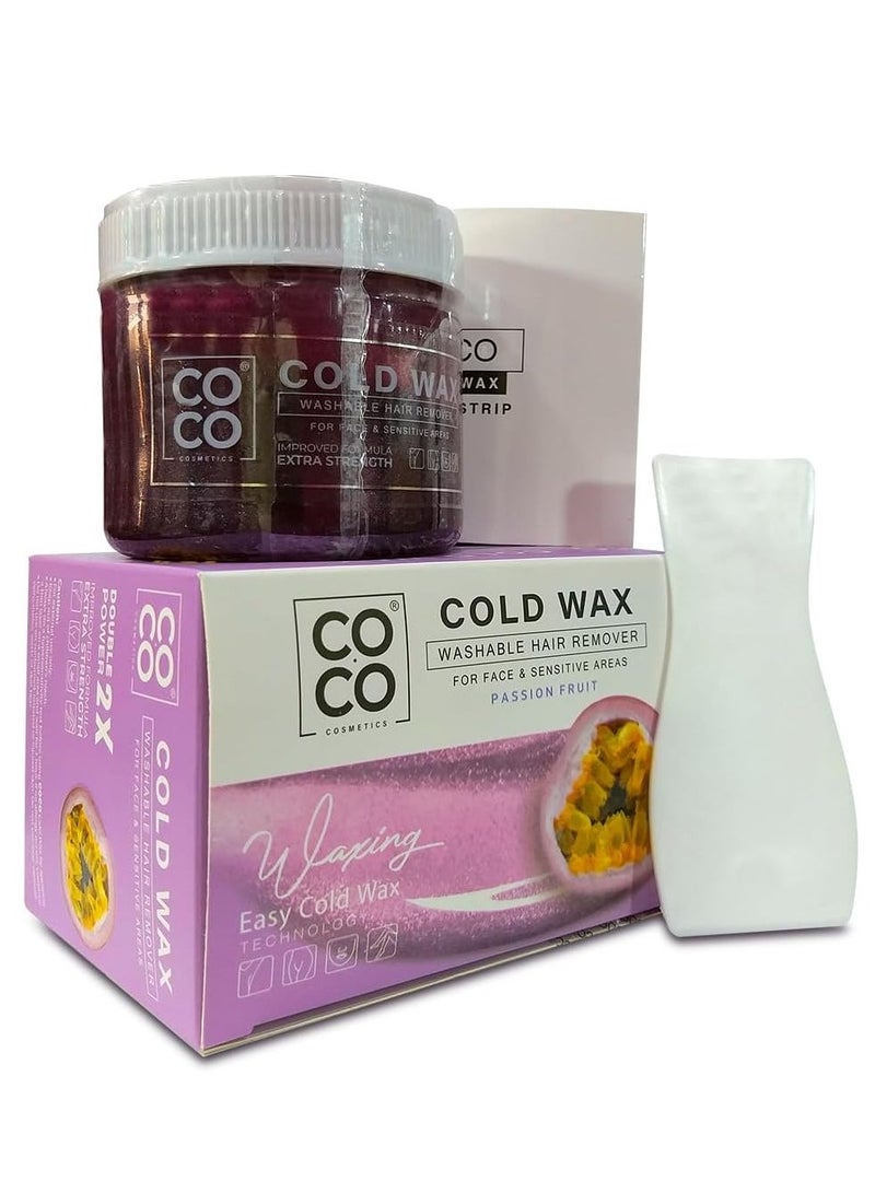 Coco Cold Wax Washable Hair Remover For Face & Sensitive Areas Passion Fruit 250g - Image 2