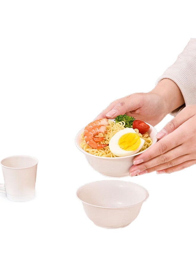 Star Square Xingfang Disposable Bowls, Rice Husk Bowls, Picnic Bowls, Food-Grade Soup Bowls, Biodegradable Tableware, 350Ml, 20 Pieces - Image 1
