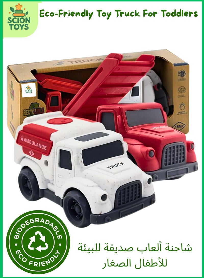 Scion Toys Eco-Friendly Toddler Car Toys for 1-3 Year Old | BPA Phthalates & PVC Free Push and Go Fire Truck & Ambulance | Educational Fine Motor Skills Toy | Birthday Gift for 1-4 Year Old Boys Girls UAE - Image 1