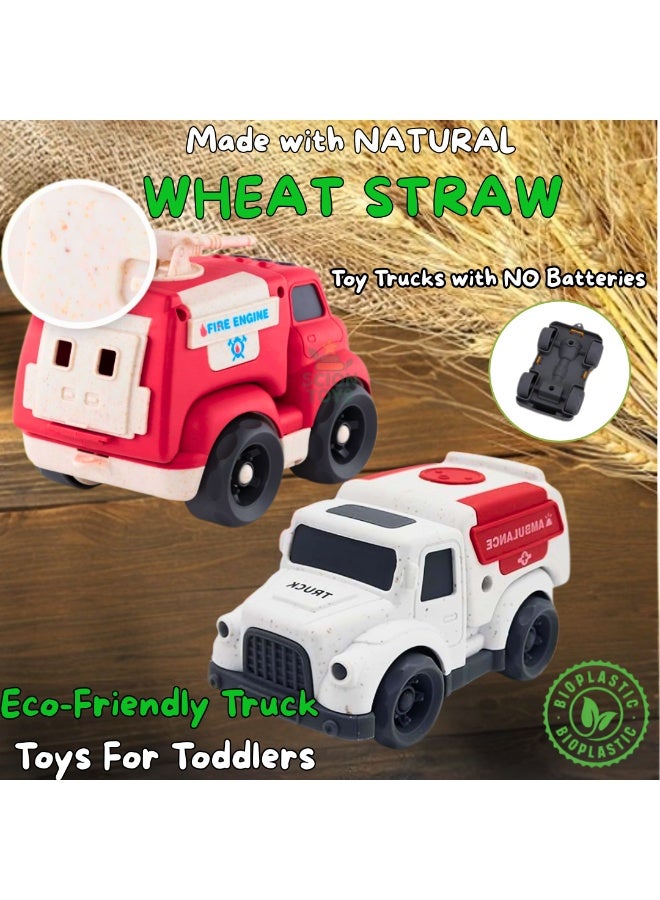 Scion Toys Eco-Friendly Toddler Car Toys for 1-3 Year Old | BPA Phthalates & PVC Free Push and Go Fire Truck & Ambulance | Educational Fine Motor Skills Toy | Birthday Gift for 1-4 Year Old Boys Girls UAE - Image 2