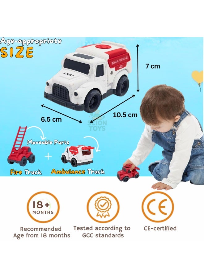 Scion Toys Eco-Friendly Toddler Car Toys for 1-3 Year Old | BPA Phthalates & PVC Free Push and Go Fire Truck & Ambulance | Educational Fine Motor Skills Toy | Birthday Gift for 1-4 Year Old Boys Girls UAE - Image 4